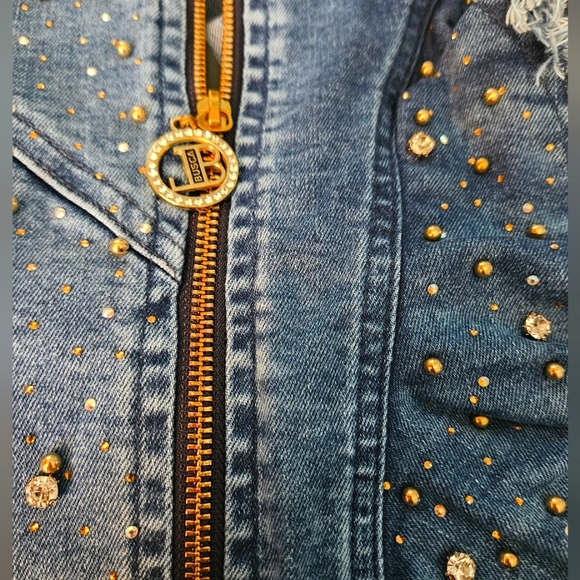 La Busca Rhinestone Jean Jacket - Picture 3 of 5